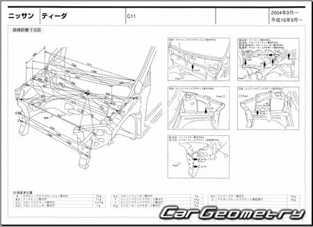 Nissan Tiida (C11) 2004-2012 (RH Japanese market) Body dimensions