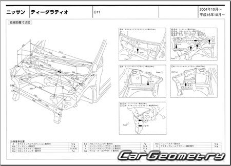 Nissan Tiida Latio (C11) 2004-2012 (RH Japanese market) Body dimensions