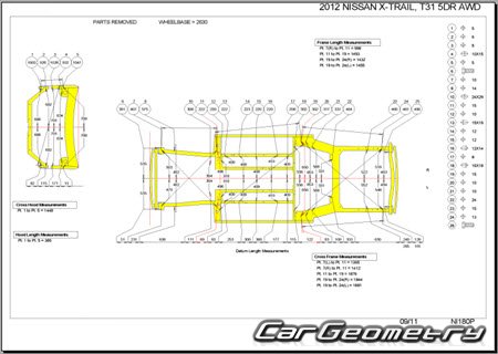 Nissan X-Trail (T31) 20072015 (RH Japanese market) Body dimensions