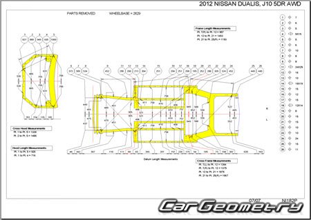 Nissan Dualis (J10) 2007-2014 (RH Japanese market) Body dimensions