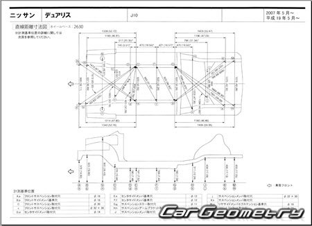 Nissan Dualis (J10) 2007-2014 (RH Japanese market) Body dimensions