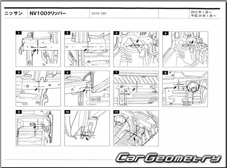 Nissan NV100 Clipper (U71 U72) 2012-2013 (RH Japanese market) Body dimensions