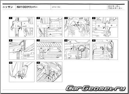 Nissan NV100 Clipper (U71 U72) 2012-2013 (RH Japanese market) Body dimensions