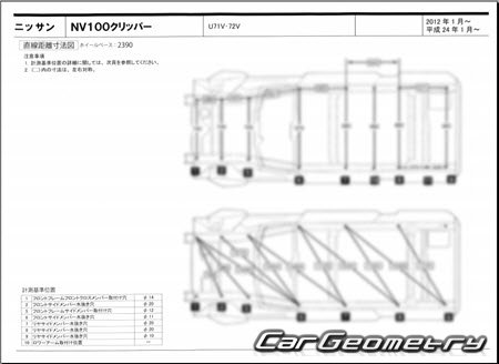 Nissan NV100 Clipper (U71 U72) 2012-2013 (RH Japanese market) Body dimensions