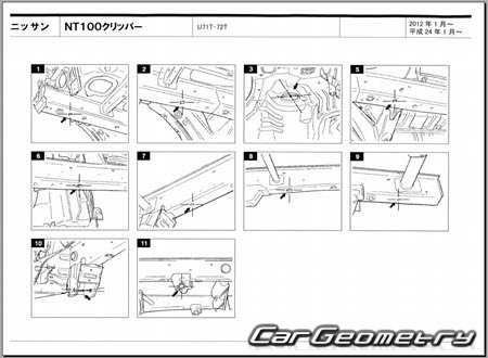 Nissan NT100 Clipper (U71T U72T) 2012-2013 (RH Japanese market) Body dimensions