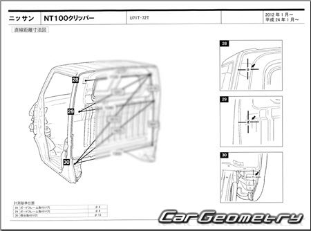 Nissan NT100 Clipper (U71T U72T) 2012-2013 (RH Japanese market) Body dimensions