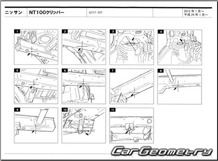 Nissan NT100 Clipper (U71T U72T) 2012-2013 (RH Japanese market) Body dimensions