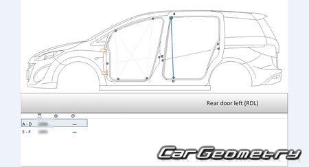 Nissan Lafesta (B35) 2011-2018 (RH Japanese market) Body dimensions