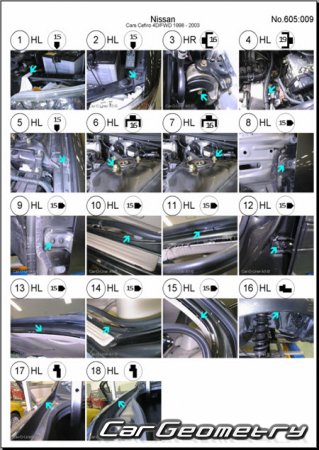 Nissan Cefiro (A33) 1998-2003 (RH Japanese market) Body dimensions