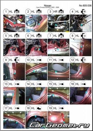 Nissan Primera (P12) 2001-2005 (RH Japanese market) Body dimensions