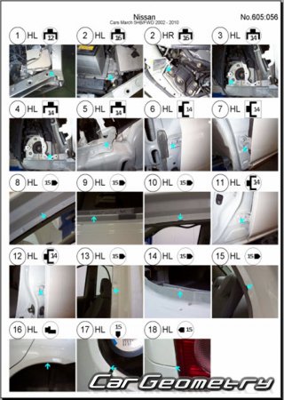 Nissan March (K12) 2002-2010 (RH Japanese market) Body dimensions