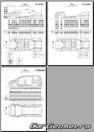 Nissan Presage (U31) 2003-2009 (RH Japanese market) Body dimensions