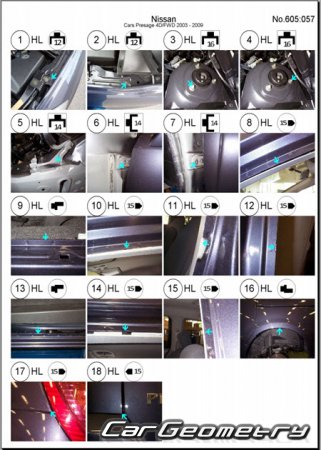 Nissan Presage (U31) 2003-2009 (RH Japanese market) Body dimensions