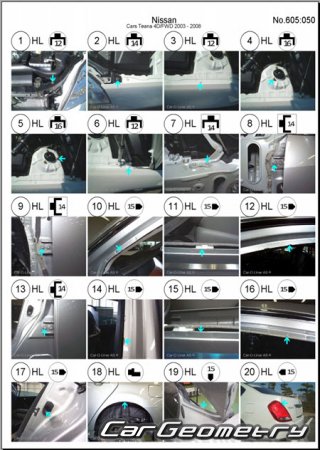 Nissan Teana (J31) 20032008 (RH Japanese market) Body dimensions