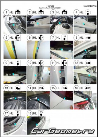 Honda Civic Type R (FL5) 2022-2027 (RH Japanese market) Body dimensions