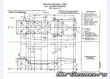 Jaguar XJ6 (XJ40) 19861994 Body dimensions