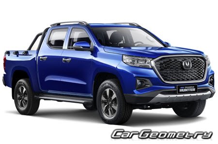 Кузовные размеры Changan Hunter (Double Cab) 2020–2030, Размеры кузова Чанган Хантер Плюс Кузовные размеры Changan Hunter (Double Cab) 2020–2030, Размеры кузова Чанган Хантер Плюс