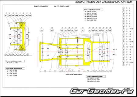 Citroen DS7 Crossback 2018-2024 Body dimensions