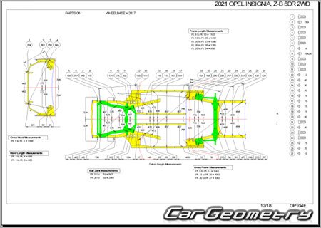 Opel Insignia Grand Sport 2017-2024 Body dimensions