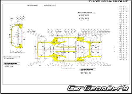 Opel Insignia Grand Sport 2017-2024 Body dimensions