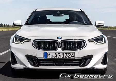 Кузовные размеры BMW 2 Series Coupe (G42) 2022-2026, Размеры кузова BMW 2 Series Gran Coupe (G42) 2022-2026 Кузовные размеры BMW 2 Series Coupe (G42) 2022-2026, Размеры кузова BMW 2 Series Gran Coupe (G42) 2022-2026