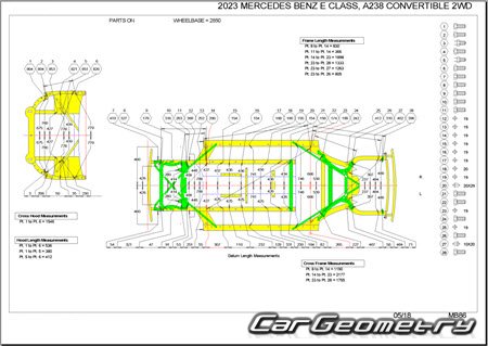 Mercedes E-Class Coupe (C238) 20172023 Body dimensions