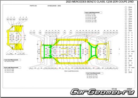 Mercedes E-Class Coupe (C238) 20172023 Body dimensions