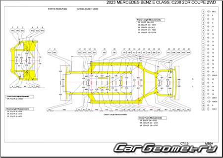 Mercedes E-Class Coupe (C238) 20172023 Body dimensions