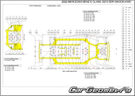 Mercedes E-Class Estate (S213) 20162023 Body dimensions