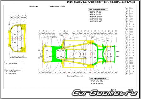   Subaru Crosstrek XV 2018-2024 (XV, XV Crosstrek) Body dimensions