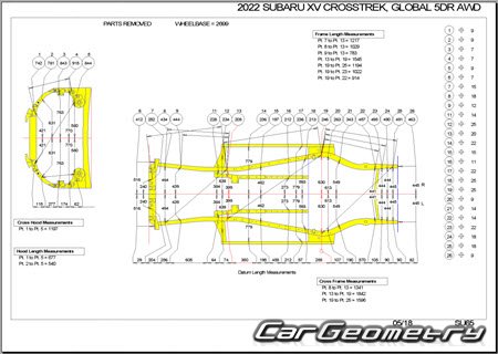   Subaru Crosstrek XV 2018-2024 (XV, XV Crosstrek) Body dimensions