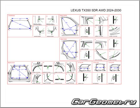   Lexus TX350 TX500H TX550H+  2024 Collision Repair Manual