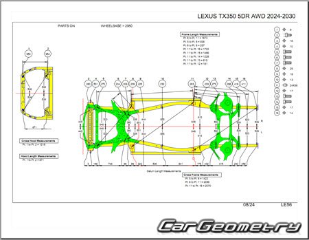   Lexus TX350 TX500H TX550H+  2024 Collision Repair Manual