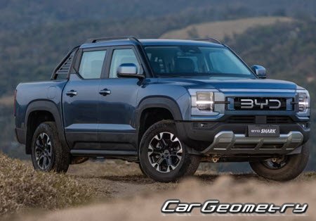 Кузовные размеры BYD Shark 6 Pickup Truck 2024-2028, Размеры кузова БИД Шарк пикап Кузовные размеры BYD Shark 6 Pickup Truck 2024-2028, Размеры кузова БИД Шарк пикап