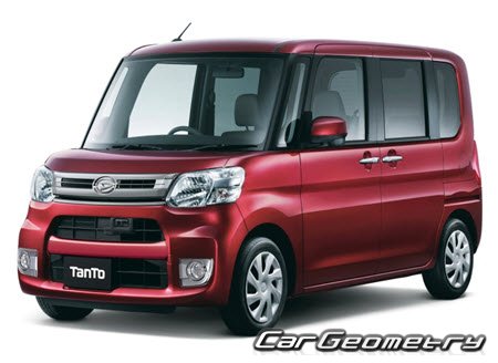Кузовные размеры Daihatsu Tanto (LA600S LA610S) 2013-2019, Размеры кузова Дайхатсу Танто Кузовные размеры Daihatsu Tanto (LA600S LA610S) 2013-2019, Размеры кузова Дайхатсу Танто