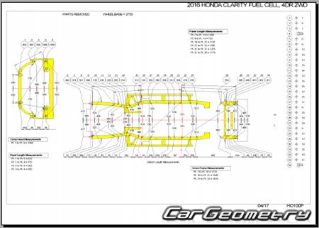 Honda Clarity Fuel Cell (ZC4) 2016-2021 (RH Japanese market) Body dimensions