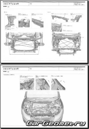 Honda Civic Type R (FK2) 2015-2017 (RH Japanese market) Body dimensions