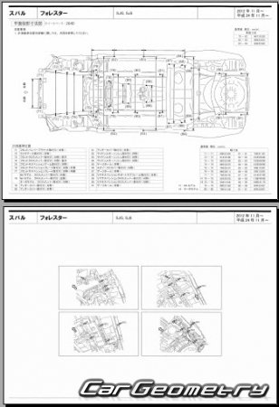 Subaru Forester (SJG SJ5) 2012-2018 (RH Japanese market) Body dimensions