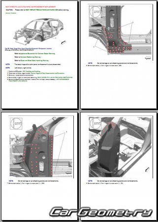 Кузовные размеры Cadillac XT4 2019-2026 Body Repairs manual Кузовные размеры Cadillac XT4 2019-2026 Body Repairs manual