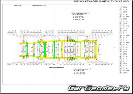 Размеры кузова Volkswagen Amarok 2023-2031 Body Repair Manual Размеры кузова Volkswagen Amarok 2023-2031 Body Repair Manual