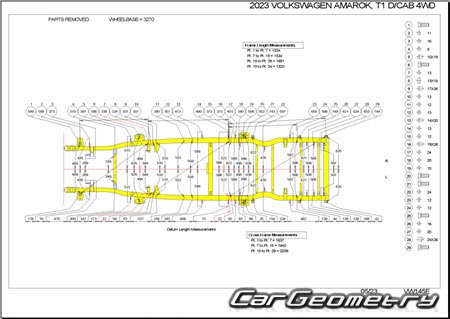 Размеры кузова Volkswagen Amarok 2023-2031 Body Repair Manual Размеры кузова Volkswagen Amarok 2023-2031 Body Repair Manual