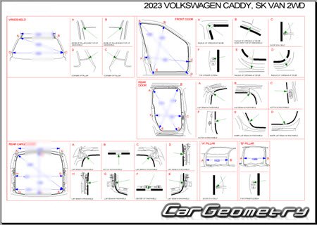 Кузовные размеры Volkswagen Caddy 2021-2028 Body Repair Manual Кузовные размеры Volkswagen Caddy 2021-2028 Body Repair Manual