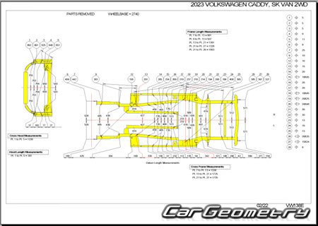 Кузовные размеры Volkswagen Caddy 2021-2028 Body Repair Manual Кузовные размеры Volkswagen Caddy 2021-2028 Body Repair Manual