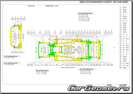 Кузовные размеры Volkswagen Caddy 2021-2028 Body Repair Manual Кузовные размеры Volkswagen Caddy 2021-2028 Body Repair Manual