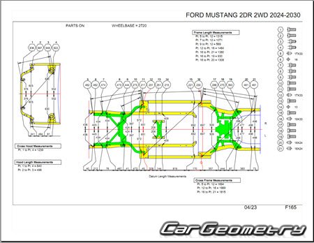 Размеры кузова Ford Mustang 2023-2030 Body dimensions Размеры кузова Ford Mustang 2023-2030 Body dimensions