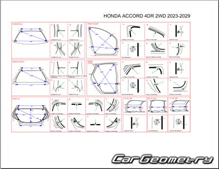 Кузовные размеры Honda Accord (CY1) 2023-2029 Body Repair Manual Кузовные размеры Honda Accord (CY1) 2023-2029 Body Repair Manual