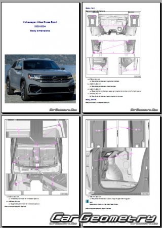 Volkswagen Atlas Cross Sport 2020-2024 Body dimensions