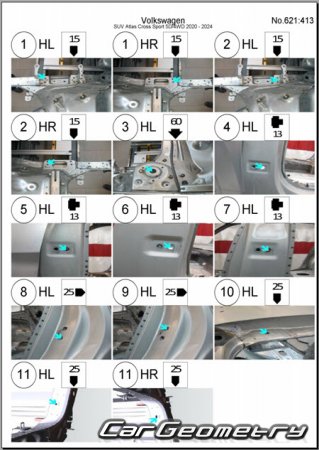 Volkswagen Atlas Cross Sport 2020-2024 Body dimensions