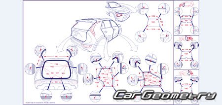 Размеры кузова Kia Niro SG2 с 2022 (версии EV, HEV, PHEV) Body dimensions Размеры кузова Kia Niro SG2 с 2022 (версии EV, HEV, PHEV) Body dimensions
