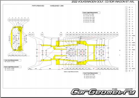 Кузовные размеры Volkswagen Golf Variant 2021-2026 Body Repair Manual Кузовные размеры Volkswagen Golf Variant 2021-2026 Body Repair Manual